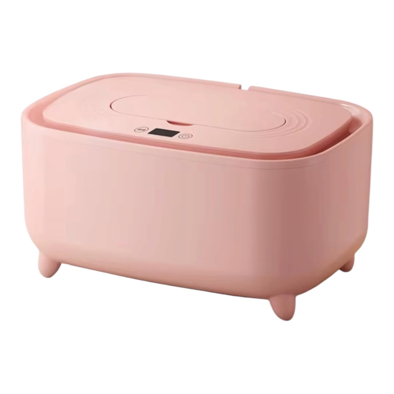 Calentador de toallitas húmedas Acüchichi rosa pastel con pantalla digital y diseño minimalista para bebé