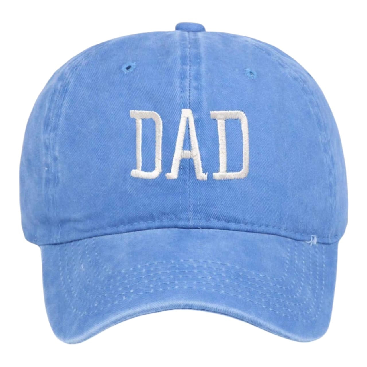 Gorra de béisbol Acüchichi estilo vintage color azul con bordado DAD en algodón desgastado y visera curva