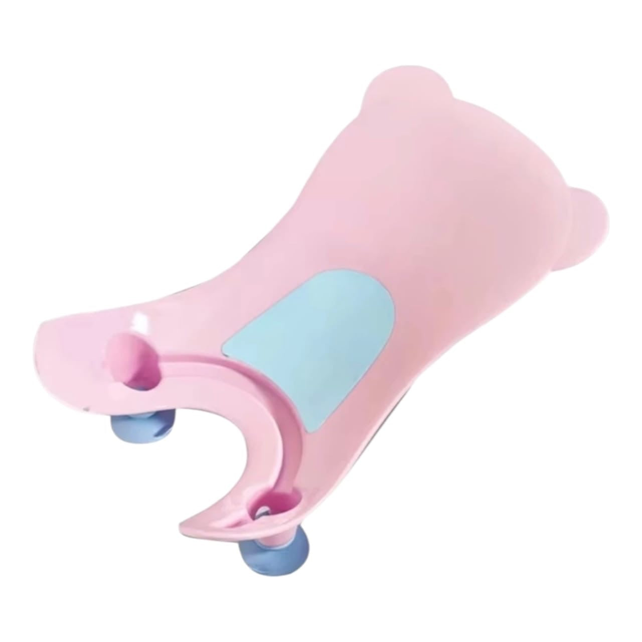Soporte de baño ergonómico Acüchichi para bebés en color rosa con forma de osito, superficie antideslizante y ventosas.