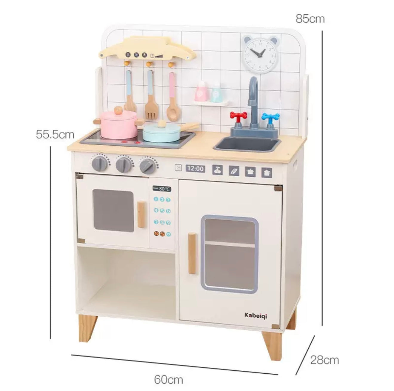 COCINA CON NEVERA DE MADERA