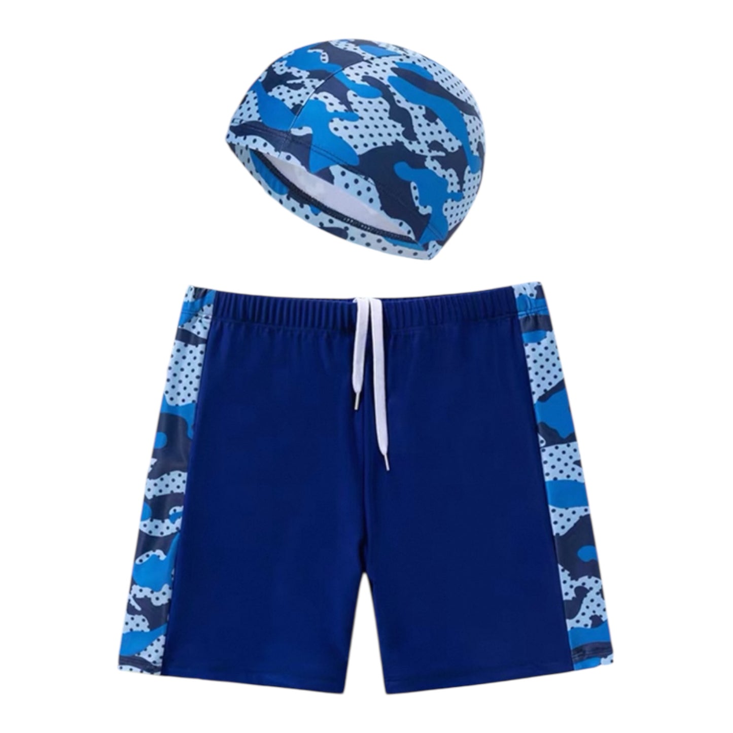 TRAJE DE BAÑO (short+gorro- niño)
