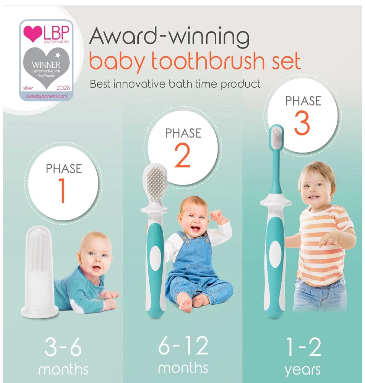 Juego de cepillo de dientes 0-2 años LIBRE DE BPA