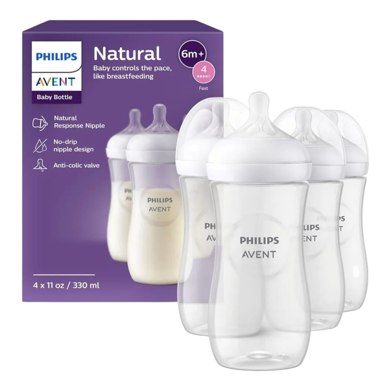Set de 4 biberones 6m+ Philips avent