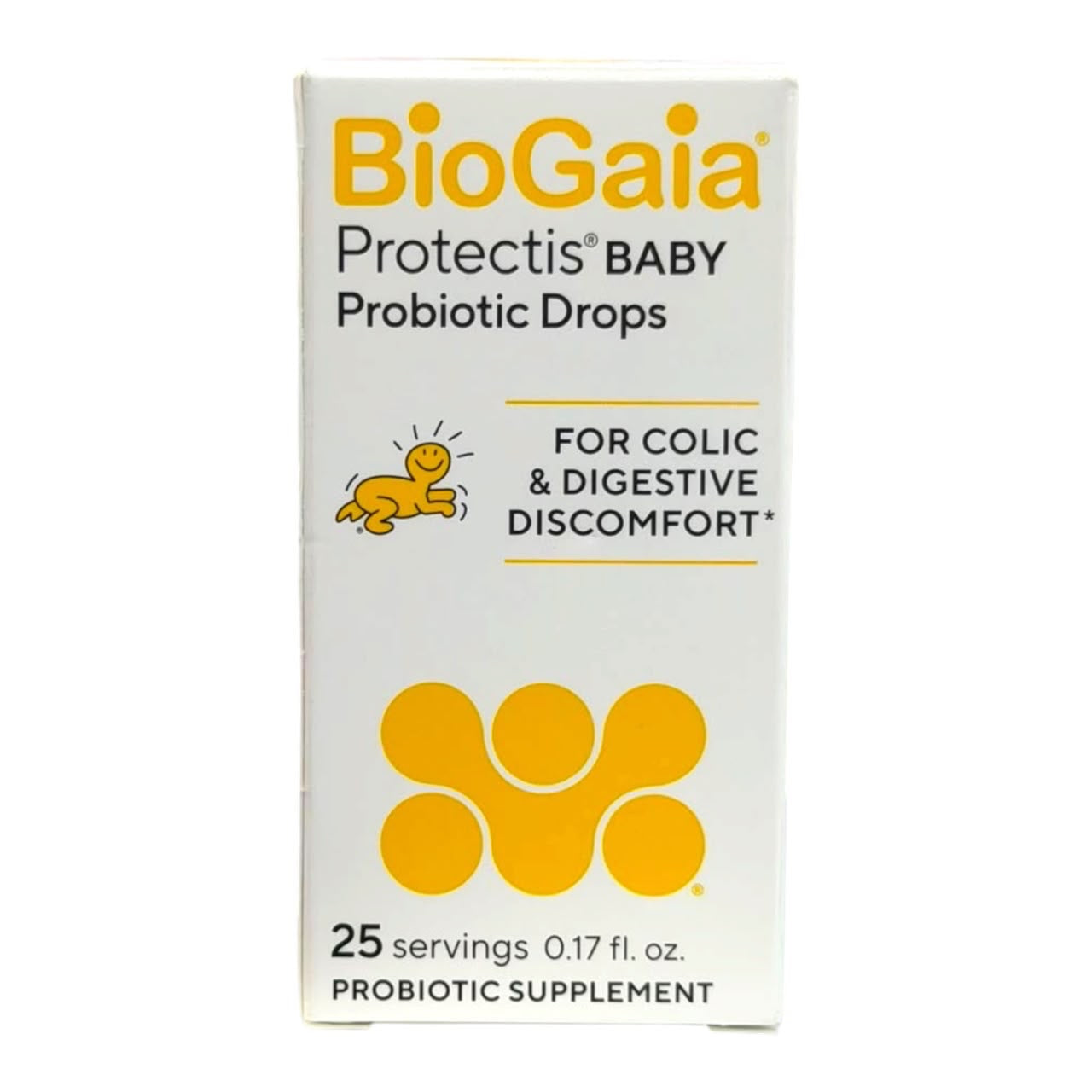 Caja de suplemento probiótico BioGaia Protectis Baby de Acüchichi para aliviar cólicos y molestias digestivas en bebés