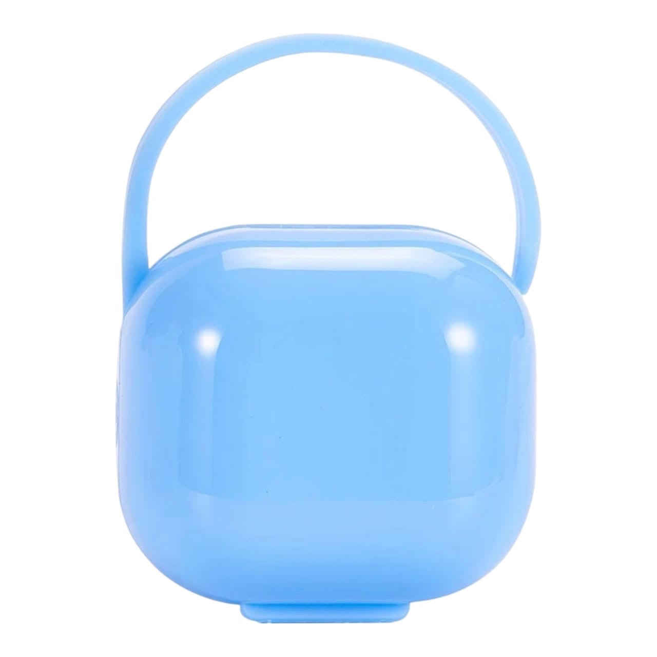 Estuche portátil Acüchichi para chupetes de bebé en color azul brillante con asa resistente para colgar