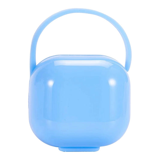 Estuche portátil Acüchichi para chupetes de bebé en color azul brillante con asa resistente para colgar