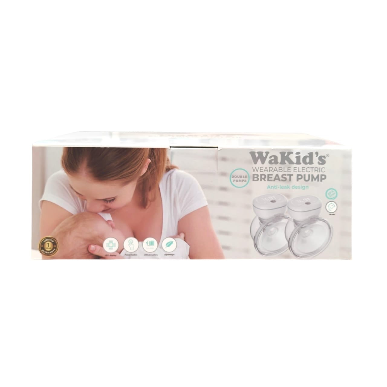 Caja del extractor de leche eléctrico portátil WaKid's de Acüchichi con diseño manos libres y doble bomba