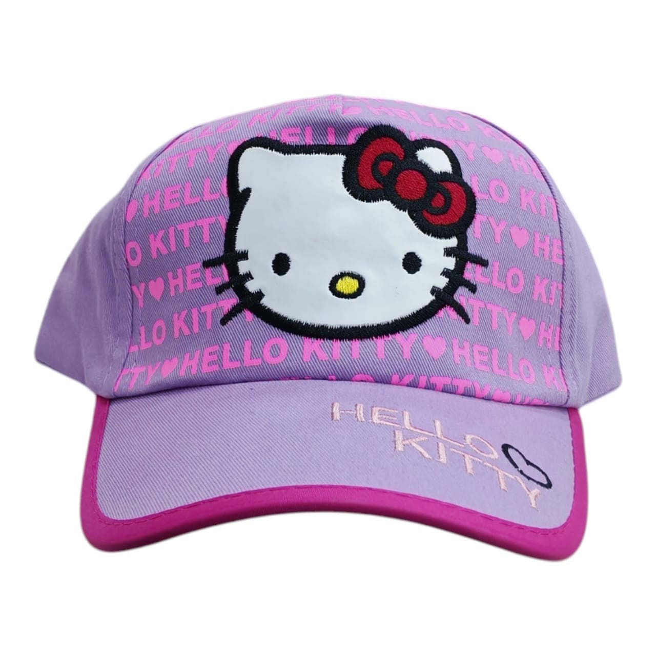 Gorra Acüchichi de Hello Kitty color morado con bordado frontal y visera fucsia para niñas