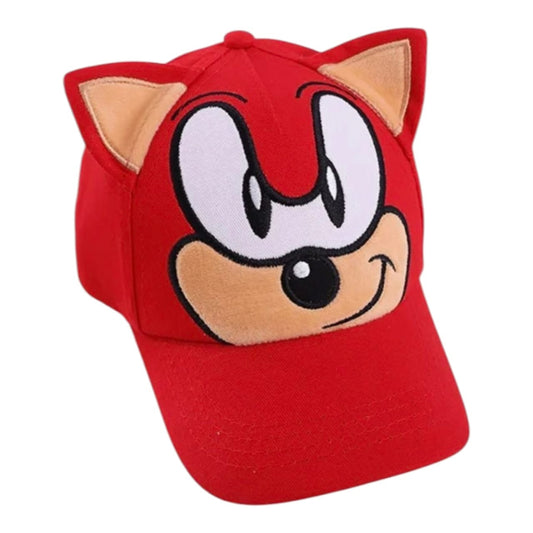 Gorra roja Acüchichi para niños con diseño de erizo, orejas 3D y bordado frontal de alta calidad.