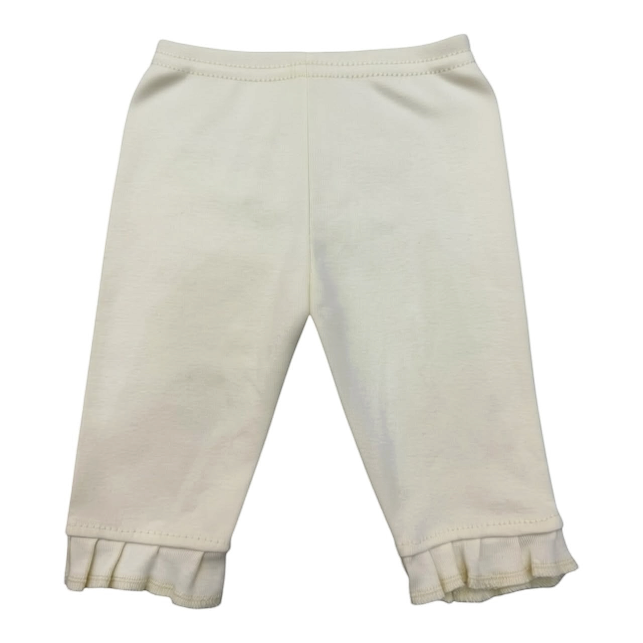 Leggings de algodón color crema para bebé de Acüchichi con cintura elástica y detalle de volantes en los tobillos