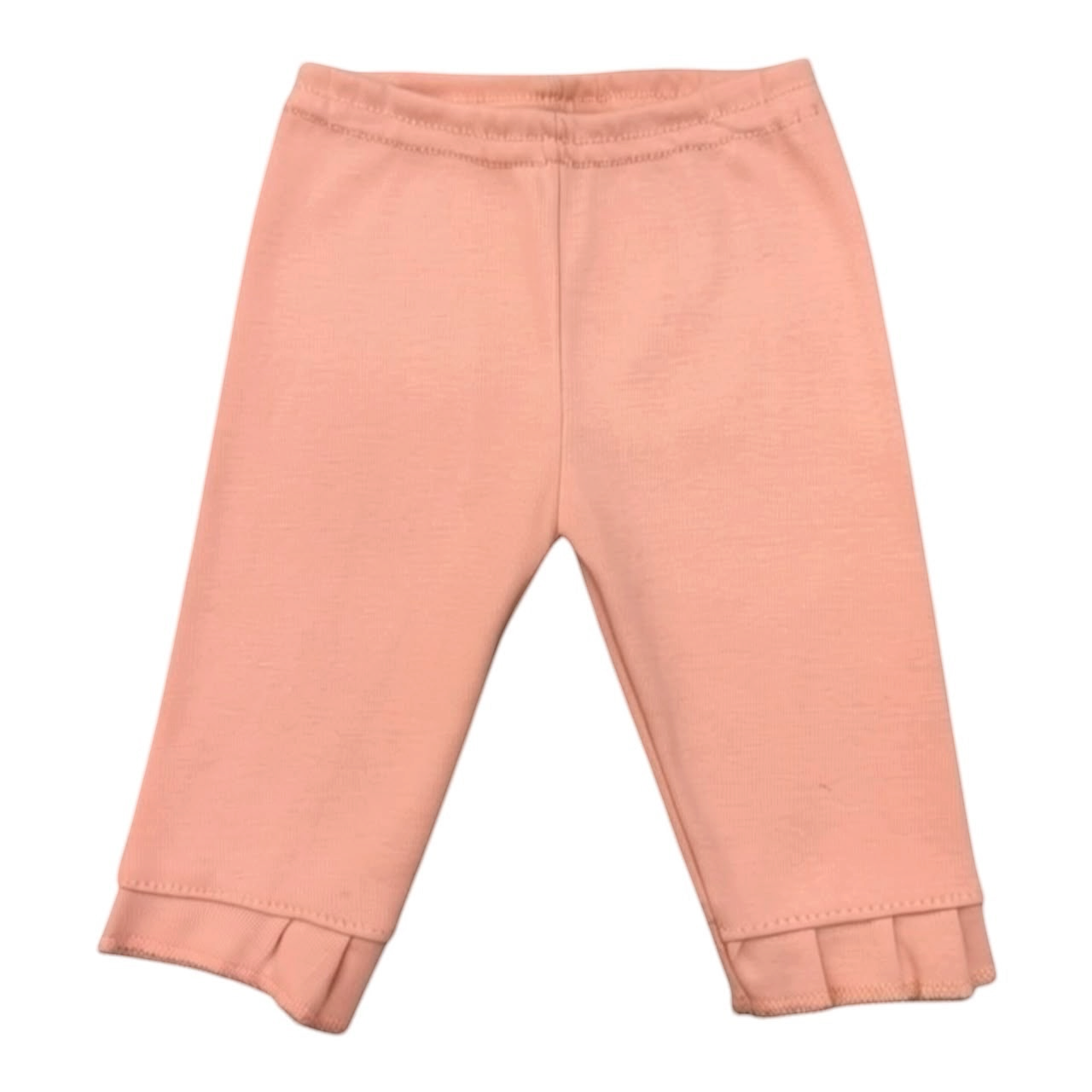 Leggings de algodón para bebé Acüchichi en color rosa suave con cintura elástica y detalle de volantes en tobillos
