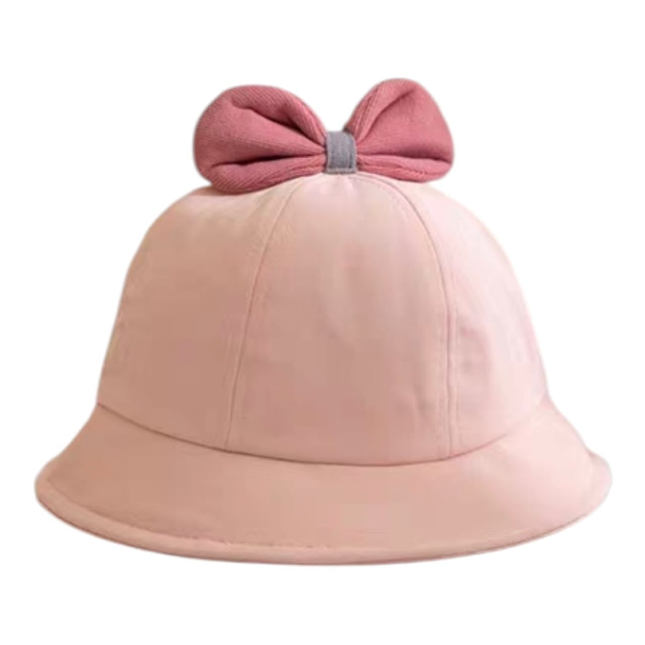 Sombrero tipo pescador Acüchichi rosa para niñas con lazo decorativo en la parte superior, diseño ligero y protector.