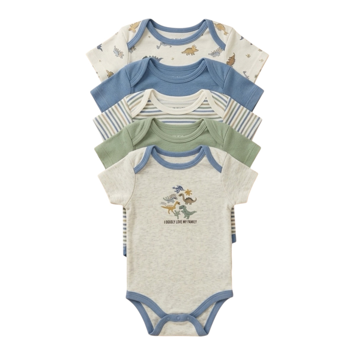Set de 5 bodys para niño